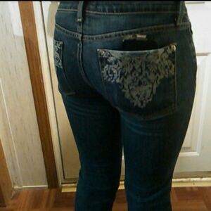 Blanc Noir Women's Straight Leg Jeans - Dark Blue